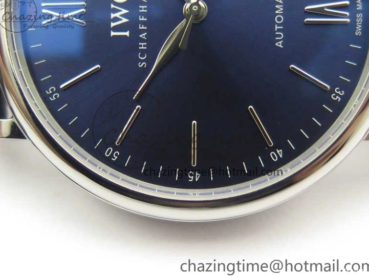 MIROTIME 0402 Refined Portofino Automatic SS MKF 1:1 Best Edition Blue Dial On Blue Leather Strap MIYOTA 9015 V 7201